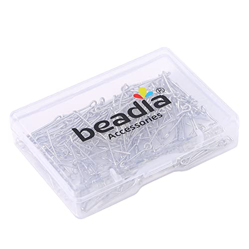 BEADIA Platinum Plated Open Eye Pins Non Tarnish 20mm 200pcs for Jewelry Making Findings - color: Open Eye Pins Platinum, size: 20x0.7mm