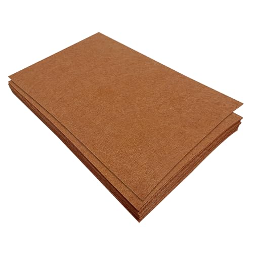 Jtnohx Felt for Crafts, 16 Pcs Felt Fabric, 7"×11.3" Stiff Felt Sheets, Craft Felt Square for Sewing (Brown) - color: Brown