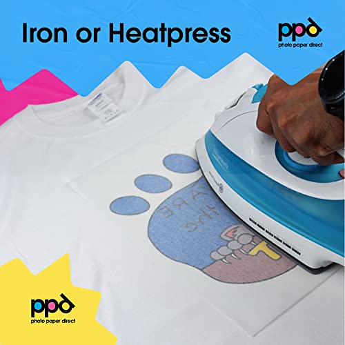PPD 10 Sheets 8.5x11" Iron-on Heat Transfer Paper Dark Fabrics Inkjet - size: 8.5 x 11, style: Silicon (10 Sheets)
