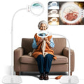 30X 10X Large Floor Magnifying Glass with Light and Stand - color: White