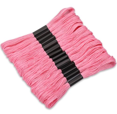 14 Skeins Pink Cotton Embroidery Floss, Friendship Bracelet String - color: Pink