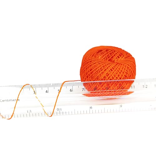 KGS Crochet Thread Cotton Yarn Balls | Size 8 | 10 Balls | 10 Grams Each Ball | Total 100 Grams of Pearl Cotton Thread for Crocheting, Cross Stitch, Needlepoint Hand Embroidery (Orange) - color: Orange