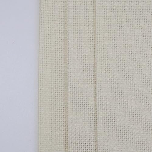 KCS 3 pc of 12" x 18"(30cmx45cm) Counted Cotton Aida Cloth Cross Stitch Fabric (Cream,16CT) - color: Cream, size: 16CT