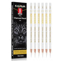 KALOUR White Charcoal Pencils Drawing Set, Professional 6 Pieces White Sketch Pencils for Drawing, Sketching, Shading, Blending, Chalk for Beginners & Artists - style: 6 White Charcoal Pencils