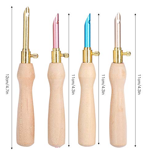 Lavor Punch Needle Supplies 10×6×2 4pcs Portable Punch Needle Knitting Embroidery Pen Wooden Handle for Sewing Felting DIY Craft Handwork