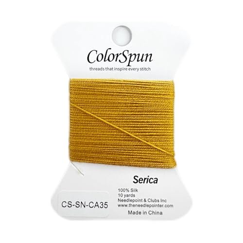 3-Strand Silk Needlepoint Thread, 10 Yard Smooth & Lustrous Silk Thread for Needlepoint, Hand Embroidery, Sewing & DIY Needlework to Family and Friends(Gold) - color: Gold