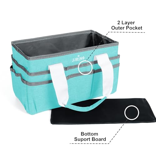 JJRING Craft Organizer Tote Bag Art Storage Caddy Sky Blue - color: Sky Blue, size: Small