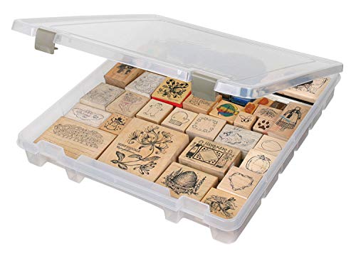 ArtBin 9100AB Super Satchel Slim 1 Open Compartment, Art & Craft Organizer, [1] Plastic Storage Case, Clear - style: 1 Compartment