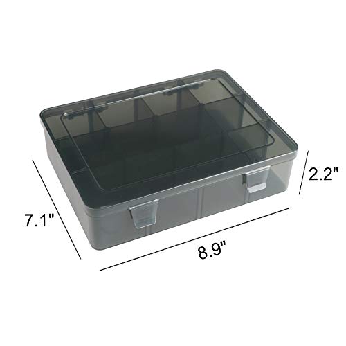 Vidifor 2 Pack Plastic Storage Organizer Box, Storage Container, Jewelry Organizer, Parts Storage Box with Dividers for Crafts, Beads, Buttons, Ornaments, Metal Parts, and More (12 Grids 2 Pack) - size: 12 Grids 2 Pack