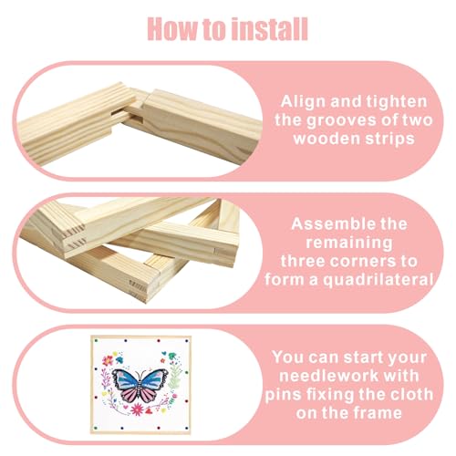 16 Sets Stretcher Bars for Needlework, 32 Pcs 8 Sizes - color: natural-16set