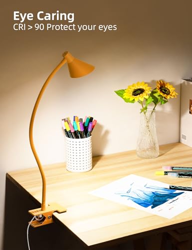 LiFMIRA Desk Lamp Clip on Lamp for Bed, LED Reading Light for Bed Yellow - color: Yellow