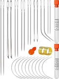 VONEEDL Heavy Duty Hand Sewing Needles Set - 26 Straight and Curved Hand Sewing Needles for Upholstery, Leather, Carpet, Canvas Repair and Sail Crafts - size: 26 Needles
