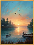 Leczany Cross Stitch Stamped Kit for Beginner - Beautiful Scenery by The Lake | DIY Embroidery Starter Patterns Craft Kit Needlepoint for Adults | 11CT, 3 Strands | 13x16.9 inches - color: 11CT Stamped kits,Beautiful Scenery by the Lake 13x16.9 inches