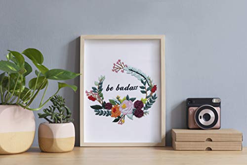 Louise Maelys Inspirational Flower Embroidery Kit for Beginners Handmade - color: Pattern 1