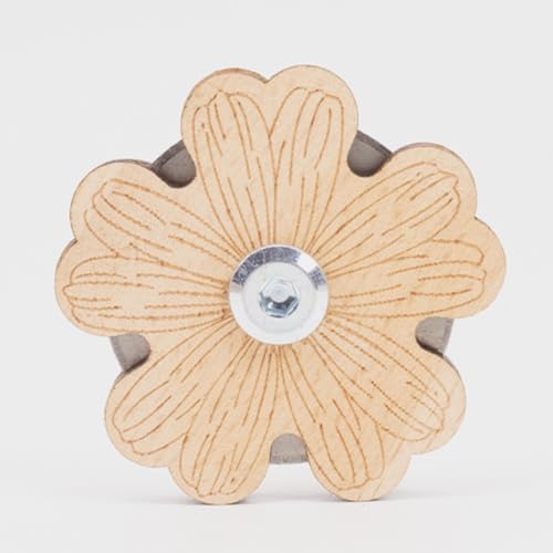 Daisy Thread Cutter with Anti-Slip Wooden Base, Rotary Flower Blade