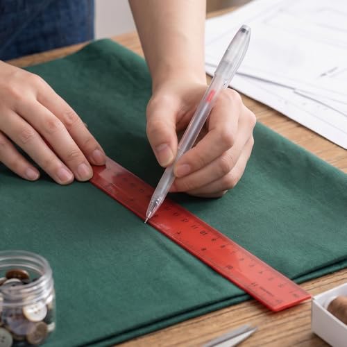 22 Pcs Leather Marking Pen Leather Pens for Fabric with 20 Refills 2 Pcs Silver Fabric Markers Pen Set Temporary Clothes Marking Pens for Sewing DIY Dressmaking Quilting Supplies Shoes Bag Making