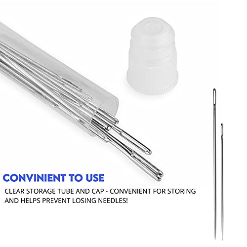 Performore Professional Thermal Self‑Threading Stainless Steel Sewing Needle Set | 25‑Piece Heavy‑Duty Large‑Eye Needles for Denim, Canvas, Quilting & Easy Threading - style: 25