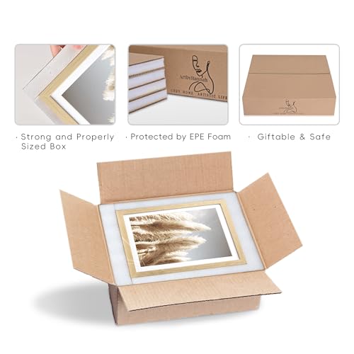 ArtbyHannah Gallery Wall Frame Set, 8 Pack Beige Picture Frames, Small - color: Beige, size: Small