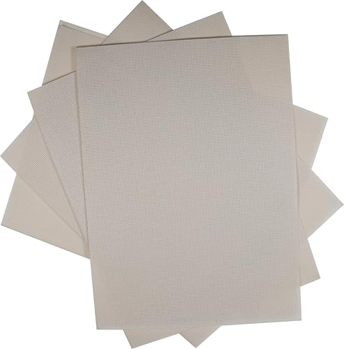 KCS 4/6 pc of 12" x 18" 30cmx45cm 16CT Counted Cotton Aida Cloth Cross Stitch Fabric (Ecru, 4 pc) - color: Ecru, size: 4 pc