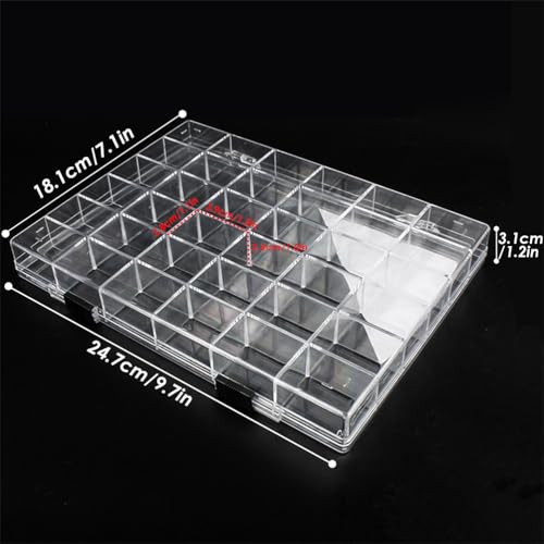 36 Grids Clear Plastic Organizer Box, Craft Storage Container for Beads Organizer, Art DIY, Crafts Jewelry Storage, Fishing Tackles, Rock Collection, 2 Pack - color: 36 Grids-2 Pack