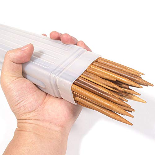 NX Garden 2pcs 41cm Large Transparent Plastic Knitting Needle Pin Storage Case Tube Containers (Red + Yellow)