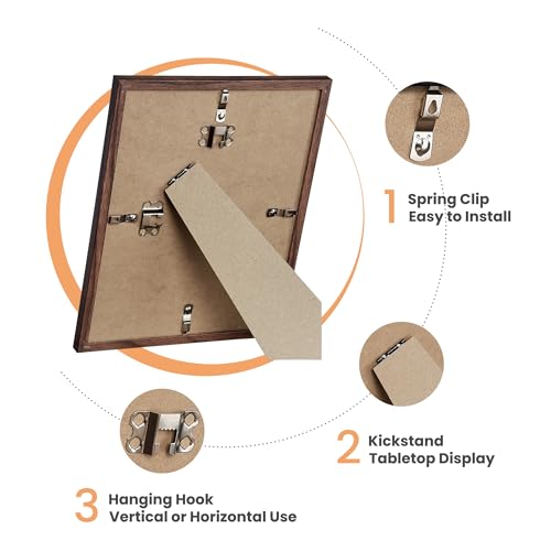 upsimples Picture Frames set of 19, Including 8x10, 5x7, 4x6 Brown Frame - color: Brown