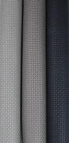 KCS 3 pc of 15" x 18"(38cmx45cm) 11 Count Cross Stitch Cotton Aida Cloth Needlework Rolled Fabric Box,11CT,Medium Grey+Dark Grey+Black - color: Medium Grey+dark Grey+black, size: 11CT