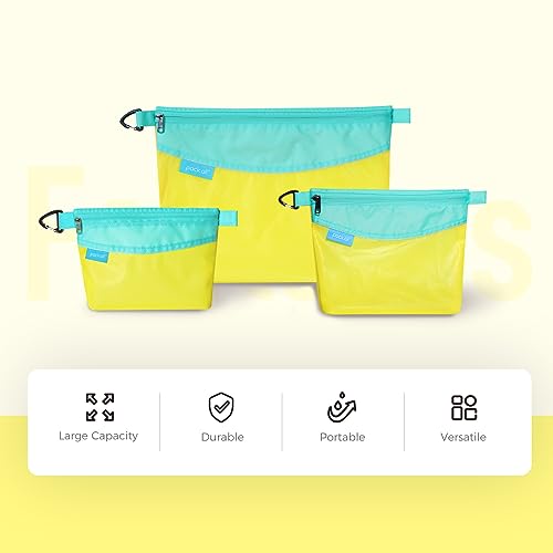 pack all Water-Resistant Zipper Pouch, Mesh Zipper Bag, 8.66"x5.91" - color: Yellow, size: Small