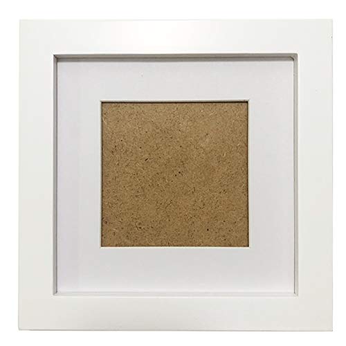 ZXT-parts White 6x6 Picture Frames with 4x4 Opening Mat.6x6 Square Photo Frame. Solid Wood, Perspex Panel, The Table or The Wall.Protective Film Must be Removed. - color: White