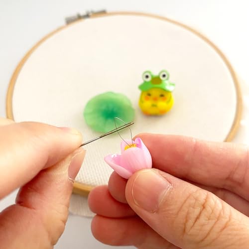 Magnetic Lotus Leaf Needle Minder and Flower Threader for Cross Stitch, Frog Chick Needle Holder Magnet for Embroidery Sewing Needlework Tool Accessories