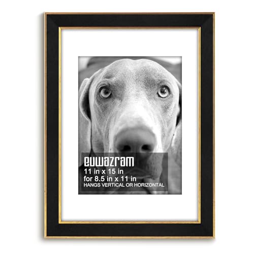Suede 11x15 Frame - Single Frame, Christmas Elegant Black 11 x 15 Poster Frame with Mat for 8.5 by 11, 11x15 Picture Frames for Artwork, Puzzles, Photos and Movie Posters - color: Black, size: 11" x 15" / 8.5" x 11" mat