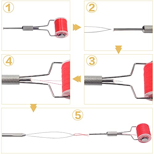 XFISHMAN Fly-Tying-Bobbin-Holder 2 Pack Fly Fishing Ceramic Bobbin with Bobbin Threader Holder Fly Tying Tools Set - color: Ceramic Bobbin 2 Pack & 1 Bobbin Threader