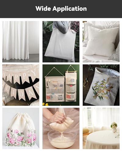 100% Cotton Muslin Fabric, 59 inch x 10 Yards, Bleached - color: Bleached, size: 10 YARDS