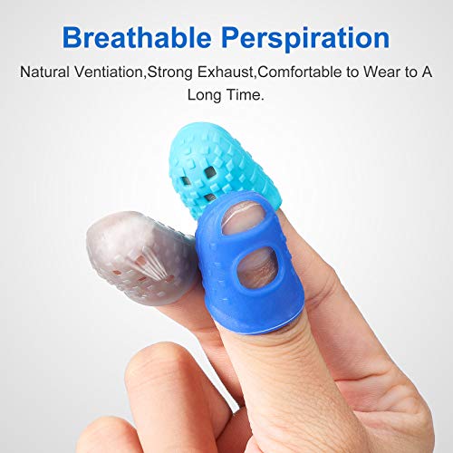 Zonon 20 Pcs Rubber Thimble Finger Protector,Blue - color: Blue