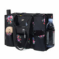 TOPDesign Utility Water Resistant Tote Bag with 13 Pockets, Zipper Closure - color: Blooming Flower, size: Medium