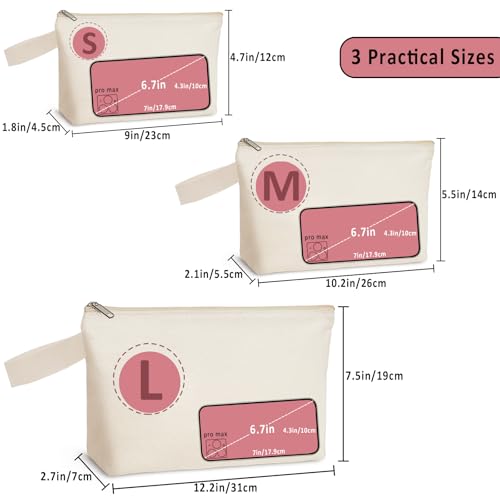 Koolmox Cosmetic Pouch with Bottom, 20 Pack 12Oz Cotton Canvas Makeup Bags Pen Pencil Stationery Pouches Blank to DIY Customize (Beige Bag w/Beige Zipper, S, 9x4.7x1.5'') - color: Beige Beige, size: S_9x4.7x1.5''