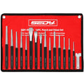 16-Piece Punch and Chisel Set, Includes Pin, Taper and Center Punch Tools, Cold Chisels and Chisel Gauge for Metalworking, Automotive Repair, Woodworking and Maintenance - color: 16-piece Set
