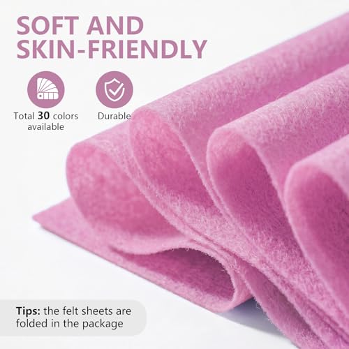 Lilac Soft Felt Sheet 36'' X 36'', 1.4mm Large Felt Fabric Sheet for Crafts - color: Lilac