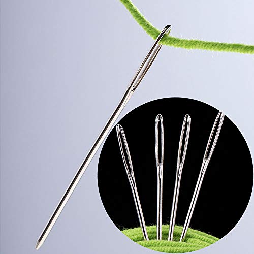 15 Pcs Yarn Needles for Crochet Finishing, Large Eye Blunt Tapestry Darning Needles with 6063 Anodized Aluminum Storage Tube, 3 Sizes Weaving Needles for Amigurumi, Knitting & Beginners