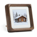 Square 4x4 Picture Frame, Natural Walnut Wood Photo Frames Matted to 3×3 - size: 4×4
