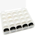 New brothread 25pcs Size A SA156 Prewound Bobbin Thread -20White+5Black - color: 60wt white+black