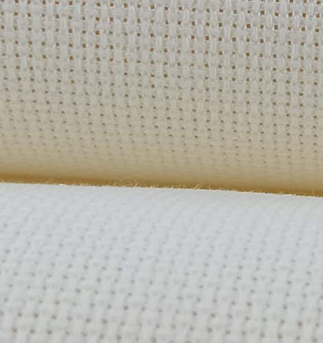 KCS 4/6 pc of 12" x 18" 18CT Counted Cotton Aida Cloth Cross Stitch Fabric (6 pc, Cream) - color: Cream, size: 6 pc