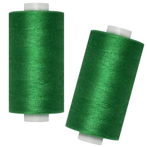 All Purpose Sewing Thread-2 Spools of Hand Polyester Sewing Thread for Sewing Machine for Hand and Machine Sewing(Christmas Green, 2 spools) - color: Christmas Green