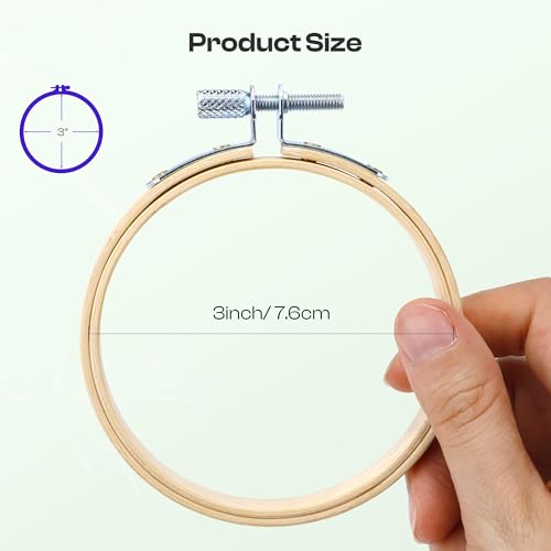 Caydo 6 Pieces 3 Inch Embroidery Hoop with Metal Screw - style: 3 INCH