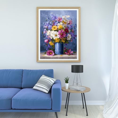Moohue 14 ct Counted Cross Stitch Kits for Adults Flowers Cross Stitch Patterns Stamped Printed Cross Stitch Kits (Flowers 15) - color: Flowers 15