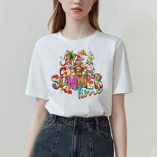 Beach Heat Transfers Iron on Patches Summer Iron on Vinyl Decals Appliques for T Shirts Jeans Bags Clothing Art Decoration Cute Iron Stickers 5Pcs - color: Summer Patch