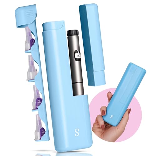 STRAWBERRY & CO Insulin Cooler Travel Case - Built-in Sharps Dispenser & Temperature-Control Organizer (Blue) - color: Blue