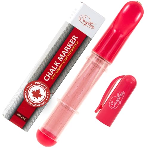 Fabric Markers for Sewing – Ergonomic Tailors Chalk Pen with Improved Dosing Wheel for Sharp Lines - Washable Sewing Chalk Marking Pens that are Compatible with Most Fabrics - Pink 1 Pack - color: Pink - 1 Pack