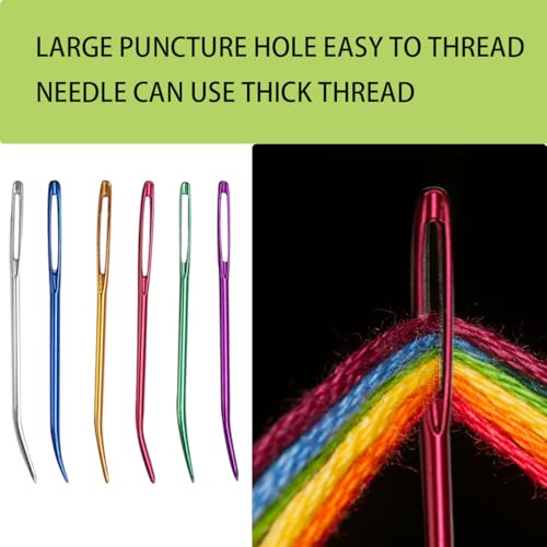 12 Pcs Large Big Eye Weaving Needles, Tapestry Needles Bent Kit