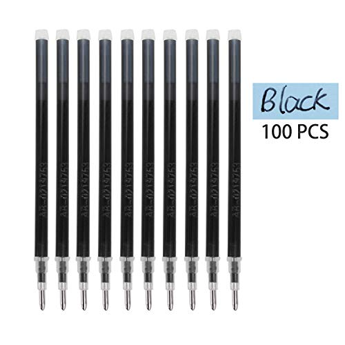 Heat Erasable Fabric Marking Pens 100pcs,Disappearing Ink Cloth Tracing Refills for Creating Washable Art and Lettering,Sewing,Quilting,Dressmaking,Shoesmaking,Leather - color: 100pcs black